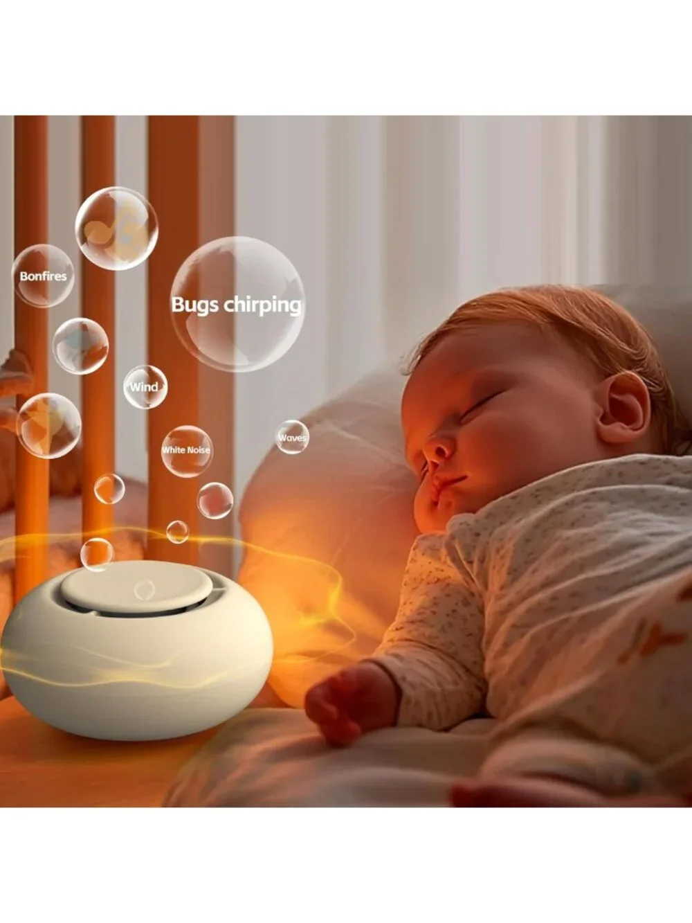 Portable Baby Sound Machine & Essentials for Kids - Soothing Sleep Aid & White